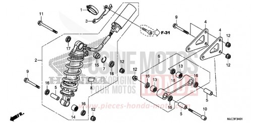 COUSSIN ARRIERE (CBR600RA) CBR600RAD de 2013